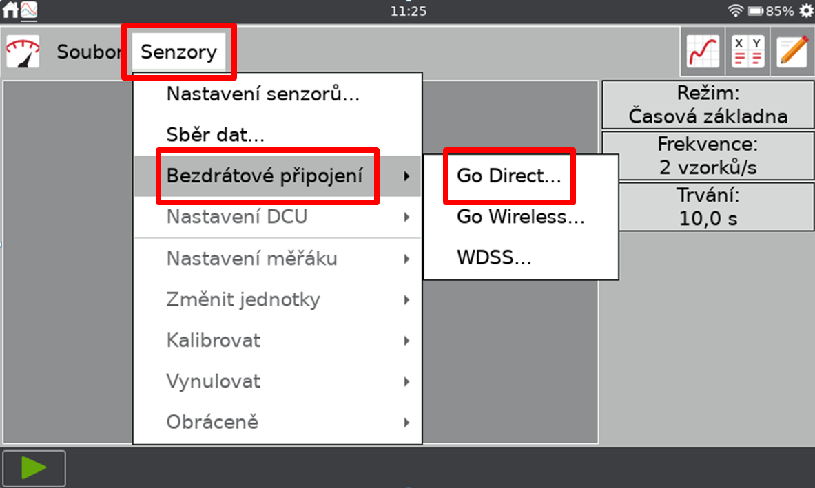 návod na připojení čidla